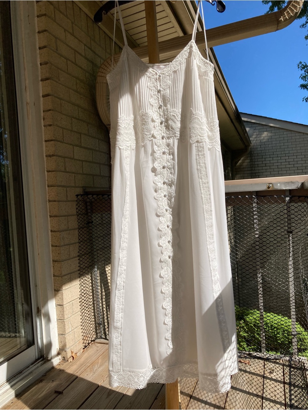 Caroline Constas White Dress Lace Details White Chiffon Button Front Dress M NWT